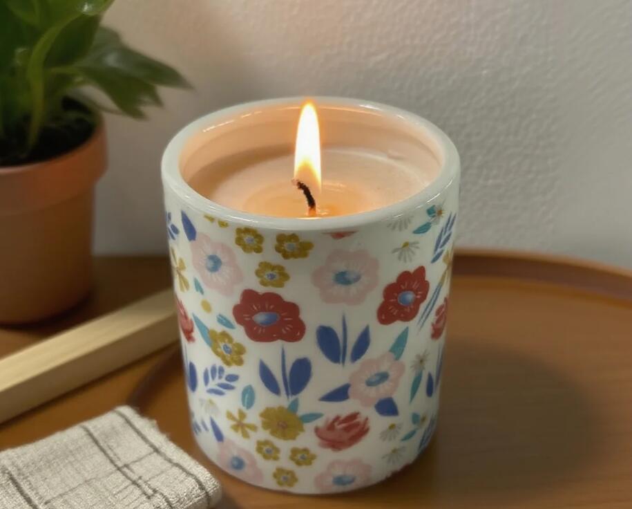 Decaled Ceramic Candle